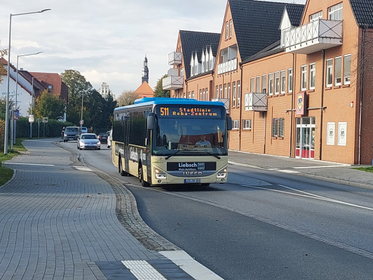 Zu sehen ist die Stadtlinie 511 der Regionalen Verkehrsgesellschaft Dahme-Spreewald mbH (RVS).