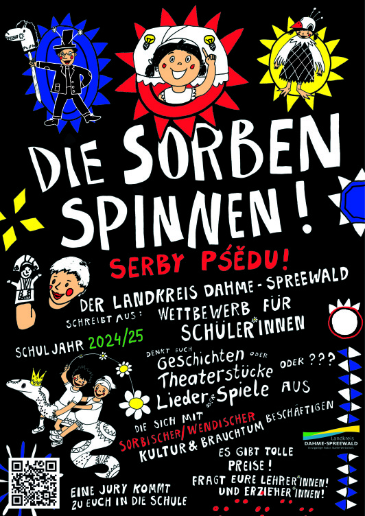 Plakat zum Wettbewerb Die Sorben spinnen