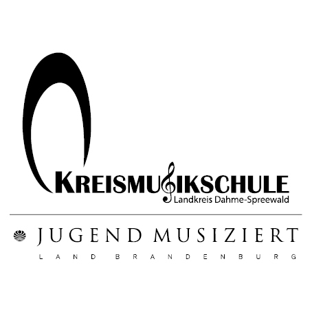 Zu sehen ist das Logo der Kreismusikschule Dahme-Spreewald sowie Jugend musiziert.