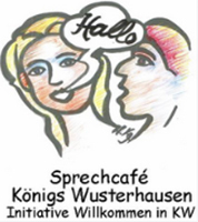 Zu sehen ist das Logo vom Sprechcafe Königs Wusterhausen - Initiative Willkommen in KW.