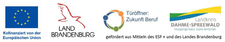 Zu sehen sind die Logos der Förder des Projektes "Türöffner: Zukunft Beruf".