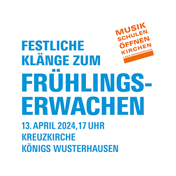 Zu sehen ist das Ankündigungsplakat “Festliche Klänge zum Frühlingserwachen“ in der Kreuzkirche Königs Wusterhausen.